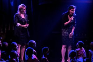 Katie Rose Clarke and Stephanie J. Block serenade the children Photo