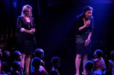 Katie Rose Clarke and Stephanie J. Block serenade the children Photo
