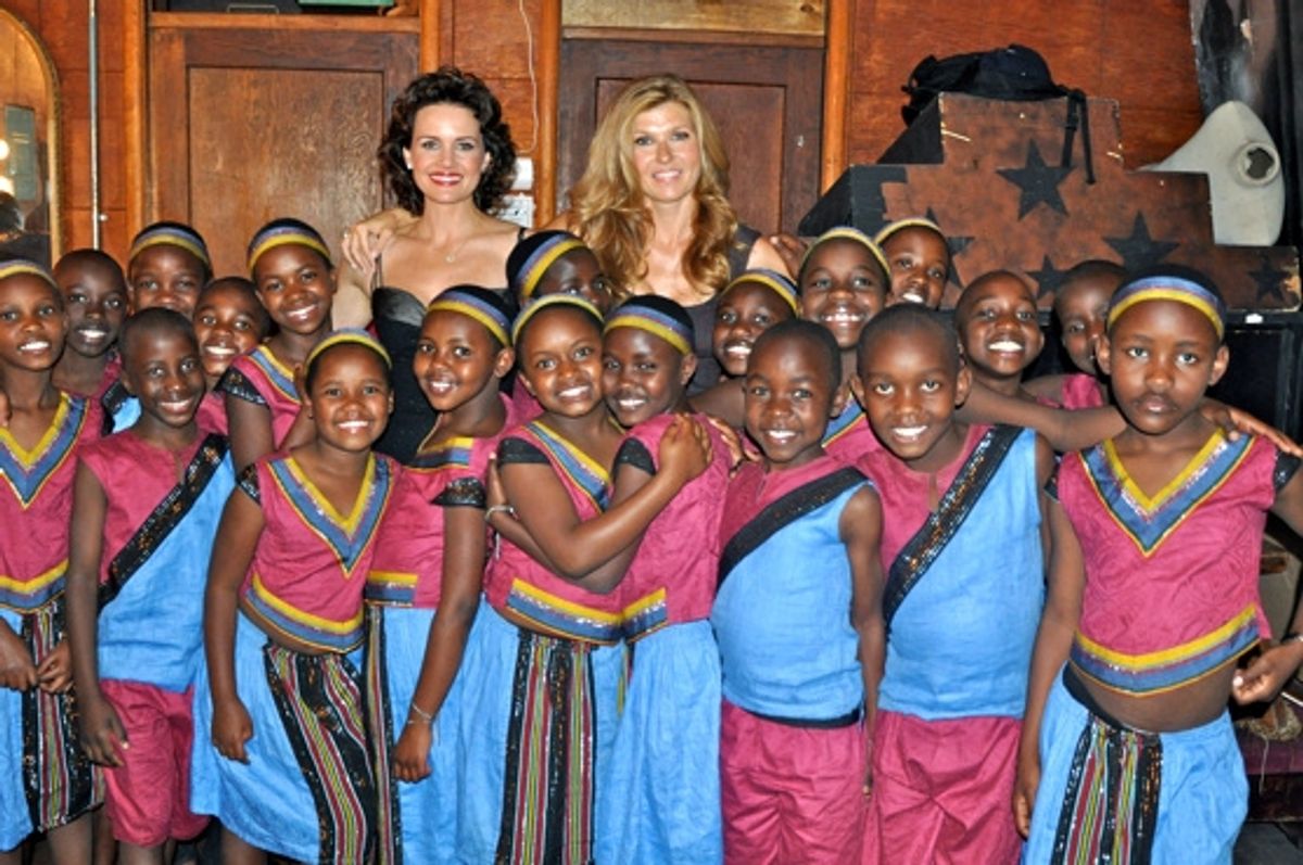 Carla Gugino and Connie Britton with The African Children's Choir at 