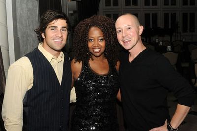 Brett Ryback and Jennifer Leigh Warren with a fan at The Cabaret at the Columbia Club Photo