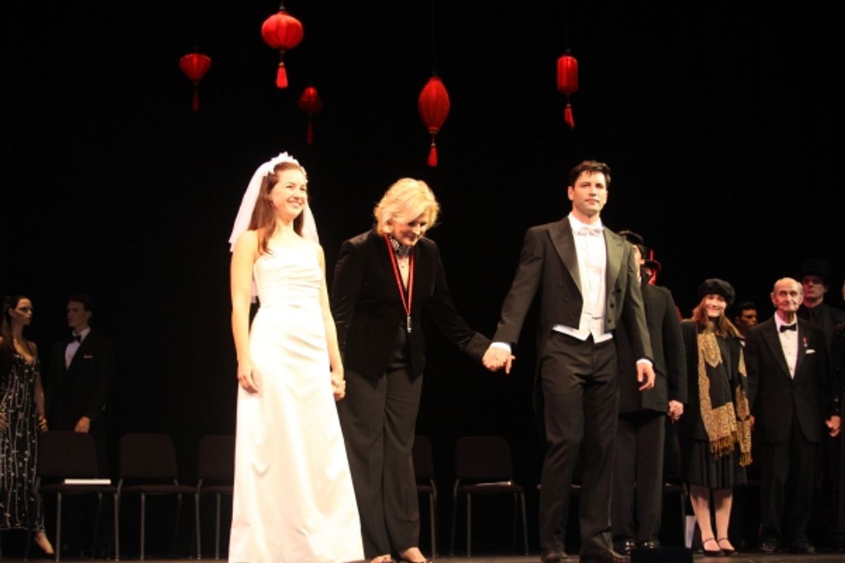 Jessica Grove, Candice Bergen and Sean Palmer at 