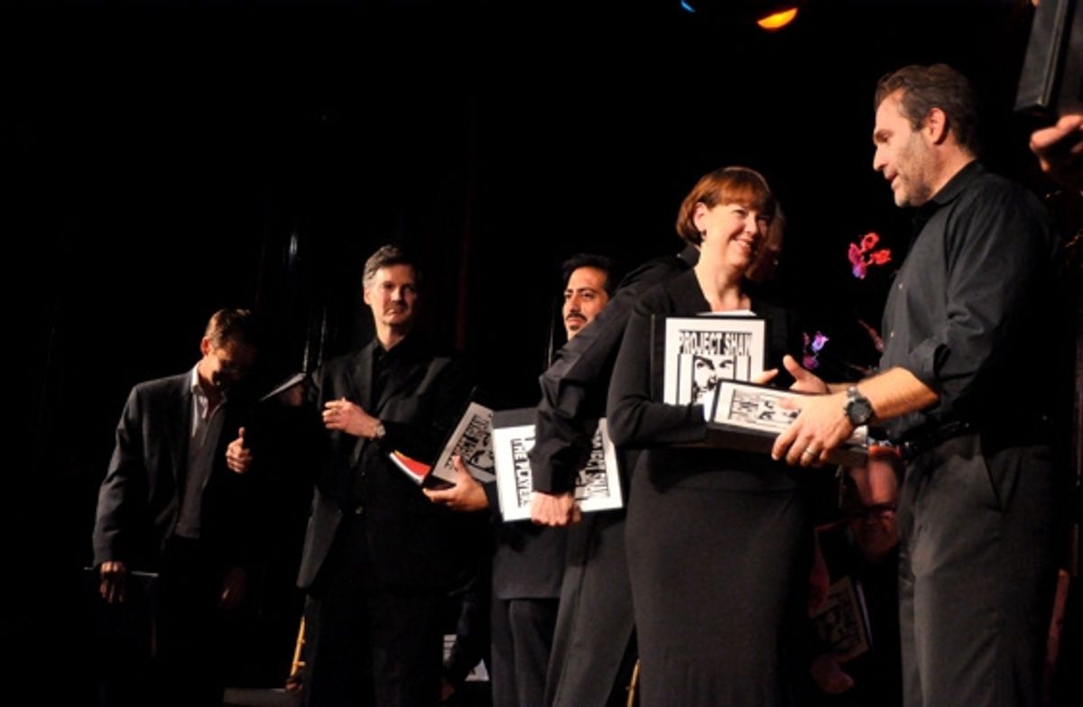 Paul Singleton, James Rana, Harriet Harris and Marc Kudisch at 