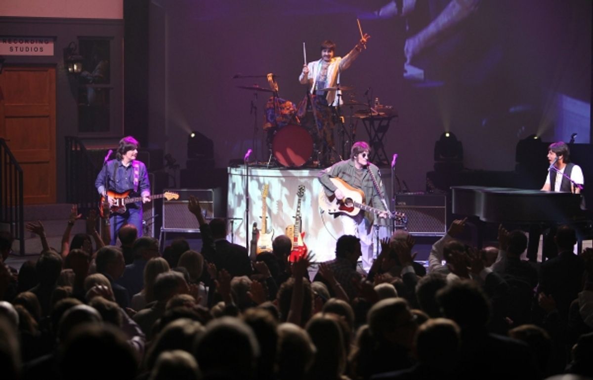 RAIN cast members: Ralph Castelli as Ringo Starr, Joe Bithorn as George Harrison and Steve Landes as John Lennon & Joey Curatolo as Paul McCartney at 