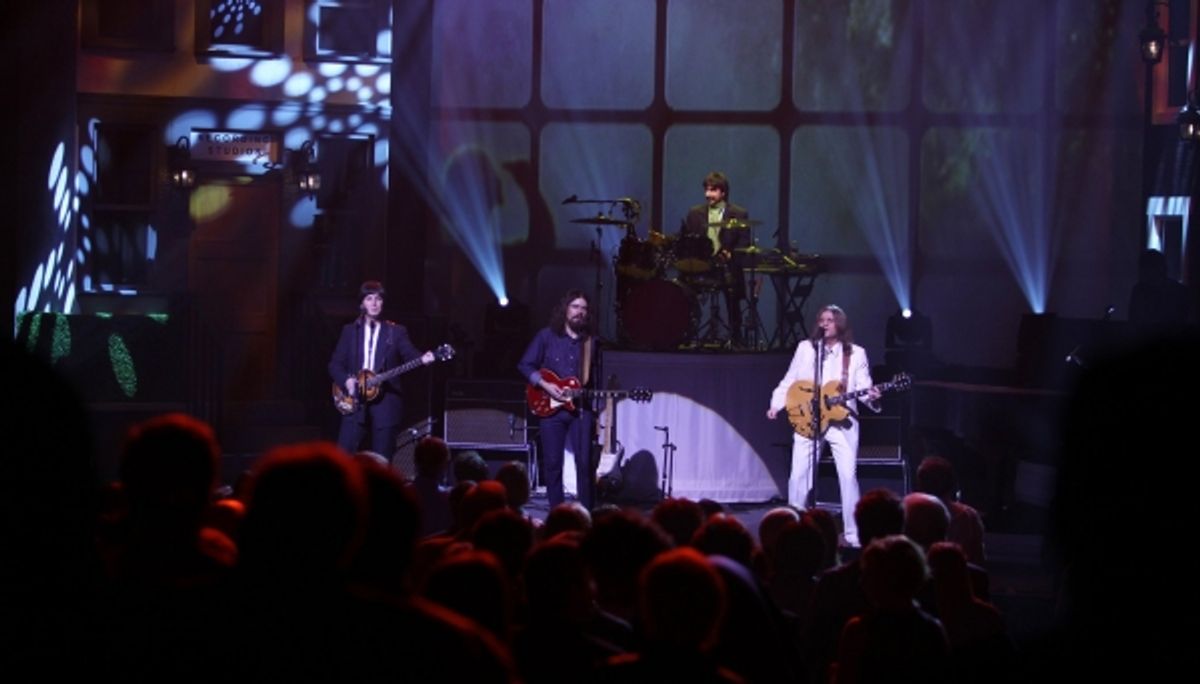 RAIN cast members: Ralph Castelli as Ringo Starr, Joe Bithorn as George Harrison and Steve Landes as John Lennon & Joey Curatolo as Paul McCartney at 