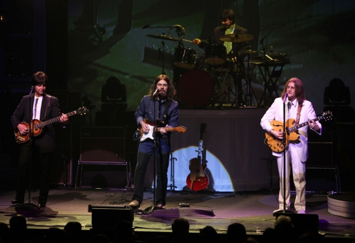 RAIN cast members: Ralph Castelli as Ringo Starr, Joe Bithorn as George Harrison and Steve Landes as John Lennon & Joey Curatolo as Paul McCartney at 