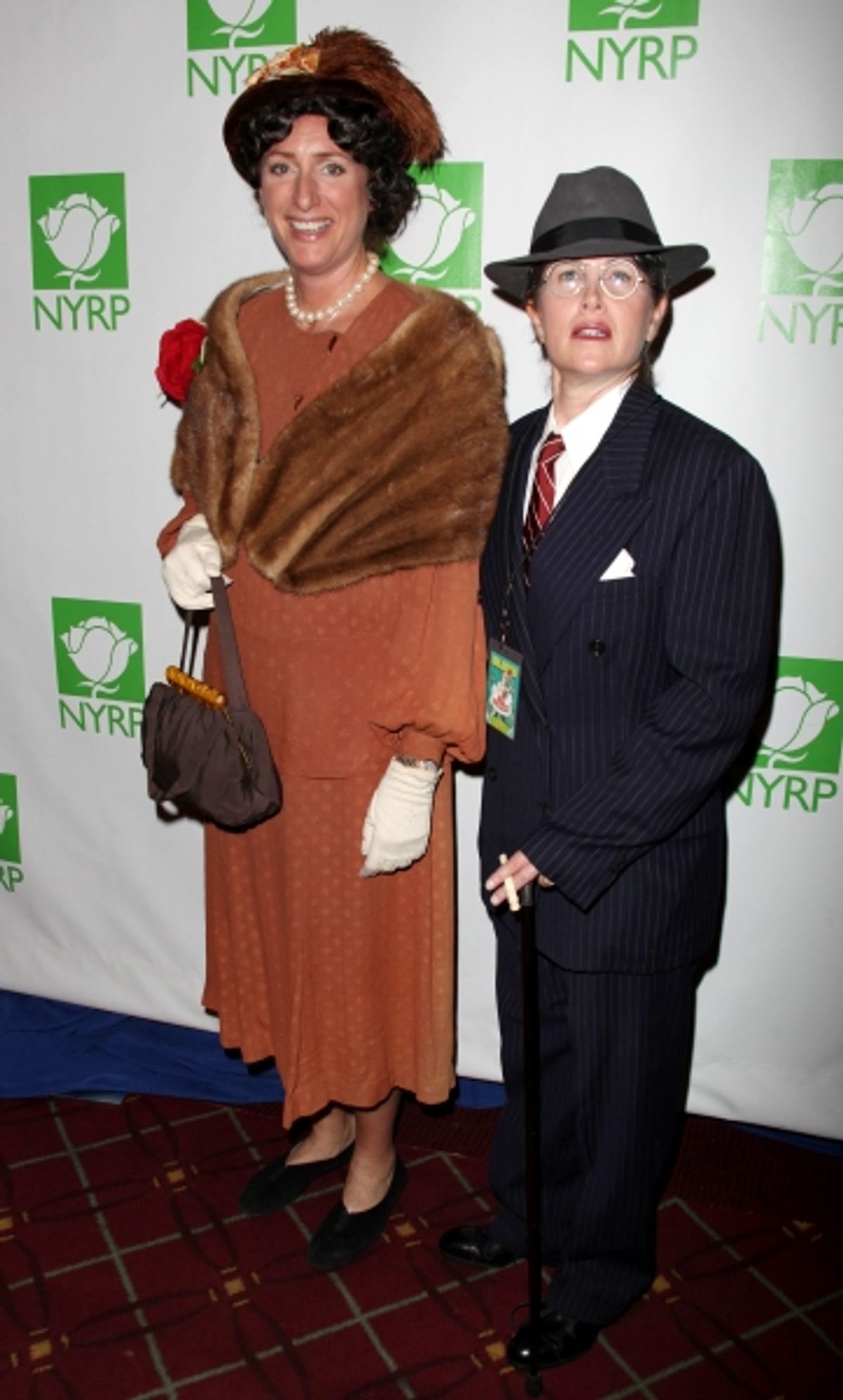 Judy Gold as Eleanor Roosevelt with girlfriend as Teddy Roosevelt at 