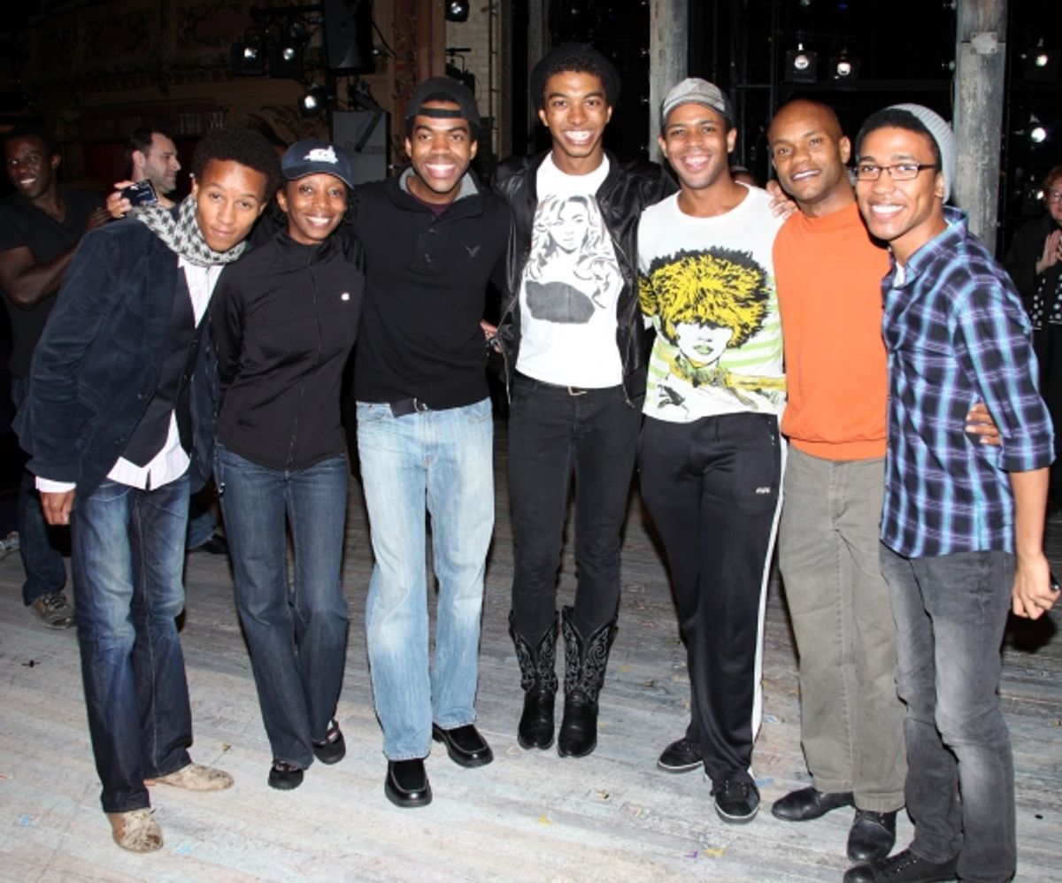 Kendrick Jones, Sharon Washington, Julius Thomas III, Christian Dante White, Derick Cobey, Forrest McClendon, Clinton Roane (making their Broadway debuts) at 