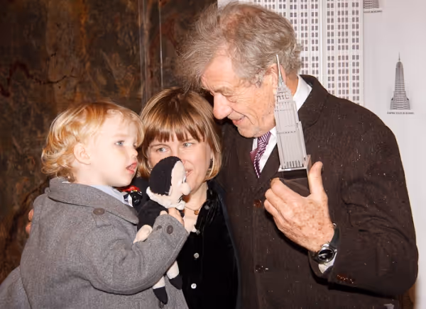 Iain Armitage, Lee Armitage, and Sir Ian McKellen Photo