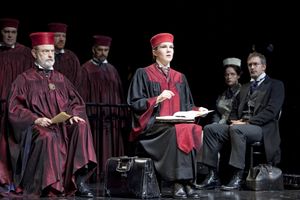 Gerry Bamman, Lily Rabe and the MERCHANT Company Photo