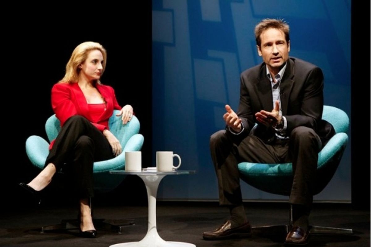 Tracee Chimo and David Duchovny at 