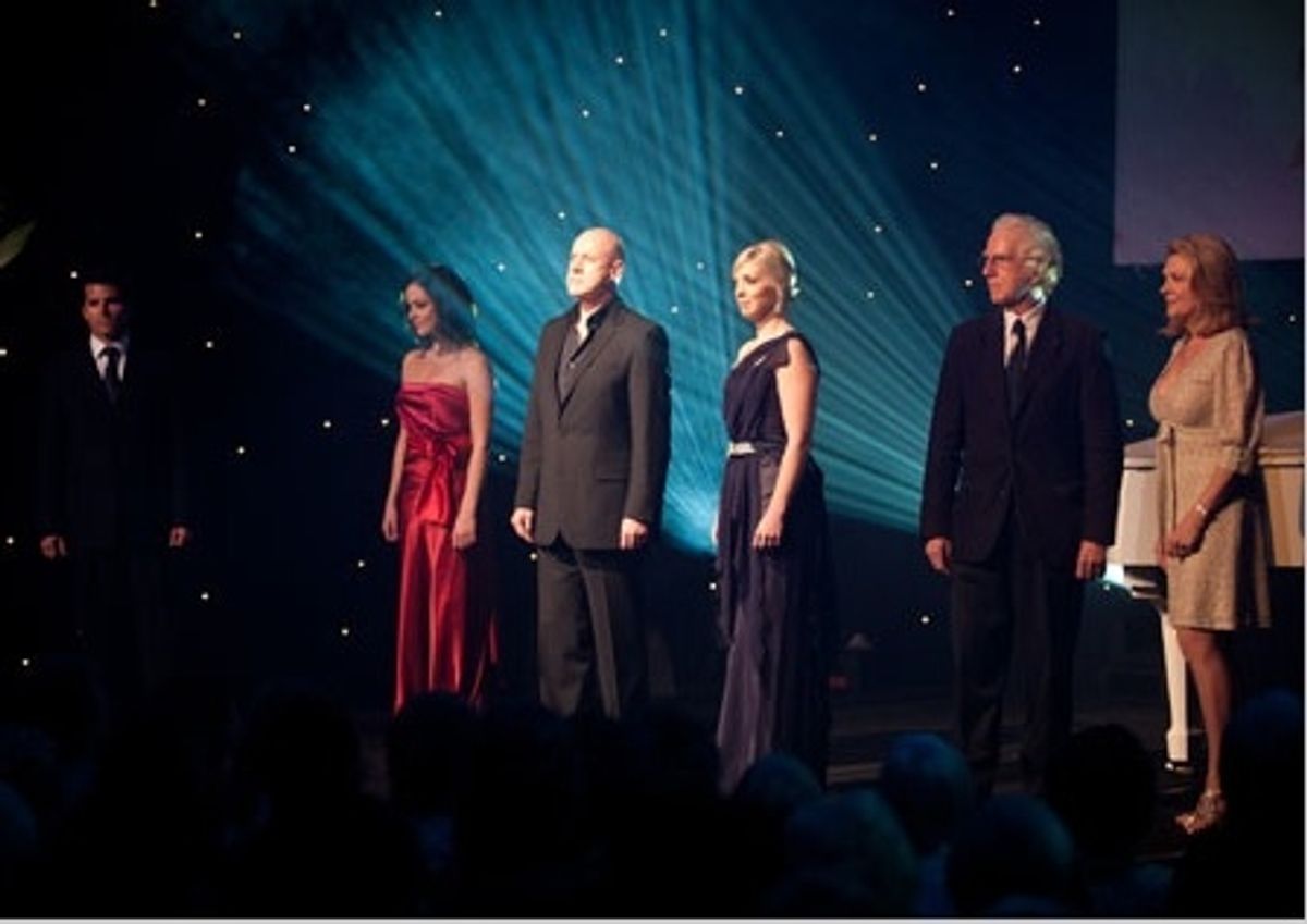 Martin Crewes, Lucy Maunder, Anthony Warlow, Taneel Van Zyl, Peter Carroll and Trisha Noble at 