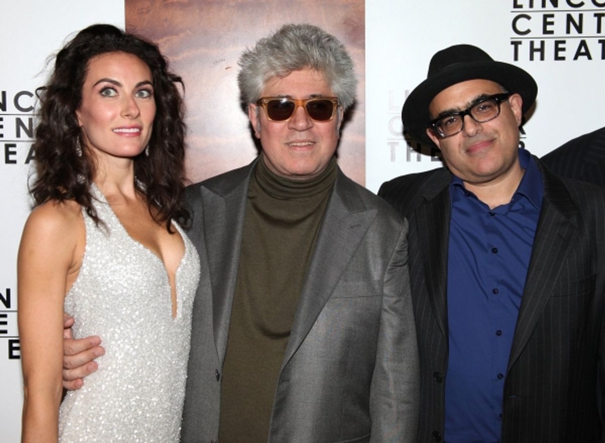 Laura Benanti, Pedro Almodovar and David Yazbeck at 