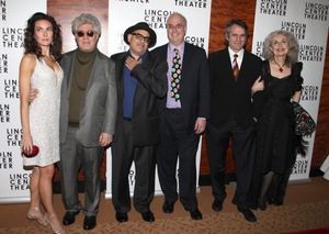 Laura Benanti, Pedro Almodovar, composer David Yazbeck, writer Jeffrey Lane, director Bartlett Sher and Mary Beth Peil @ BroadwayWorld Laura Benanti, Pedro Almodovar, composer David Yazbeck, writer Jeffrey Lane, director Photo