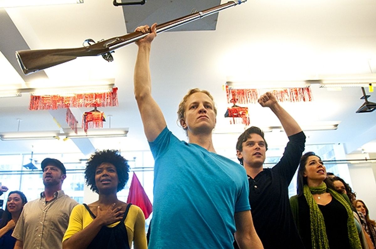 Chaston Harmon, Jeremy Hays, Justin Scott Brown and the LES MISERABLES Tour Cast at 