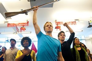 Chaston Harmon, Jeremy Hays, Justin Scott Brown and the LES MISERABLES Tour Cast Photo