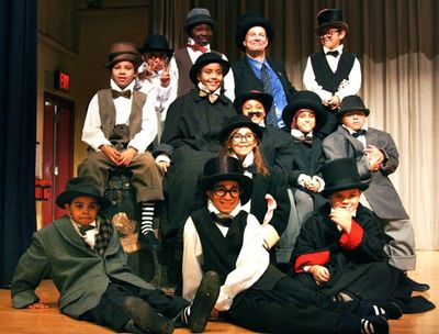 Bill Irwin and Student from PS/IS111 Photo