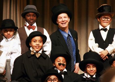 Bill Irwin and Student from PS/IS111 Photo