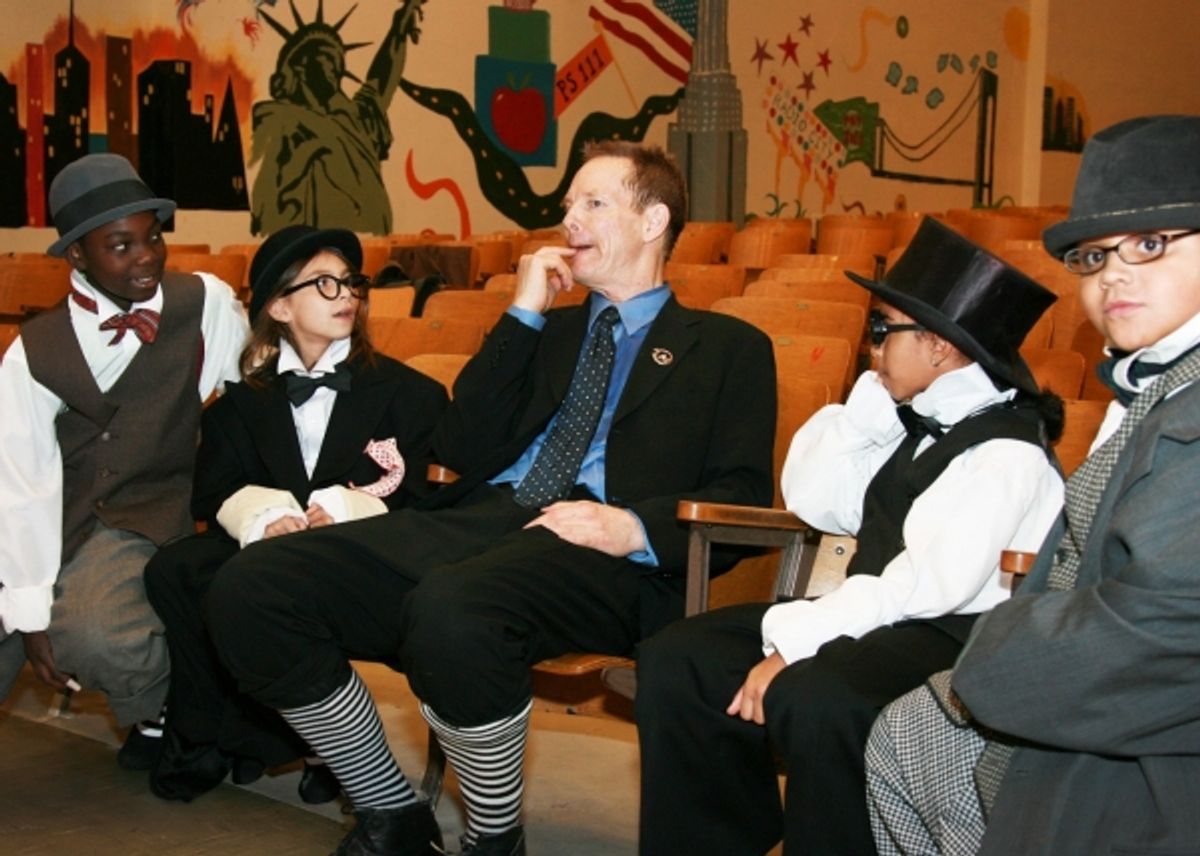 Bill Irwin and Student from PS/IS111 at 