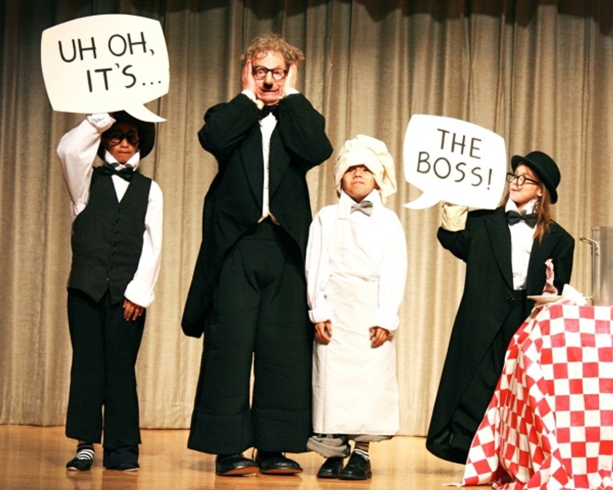 Bill Irwin and Student from PS/IS111 at 