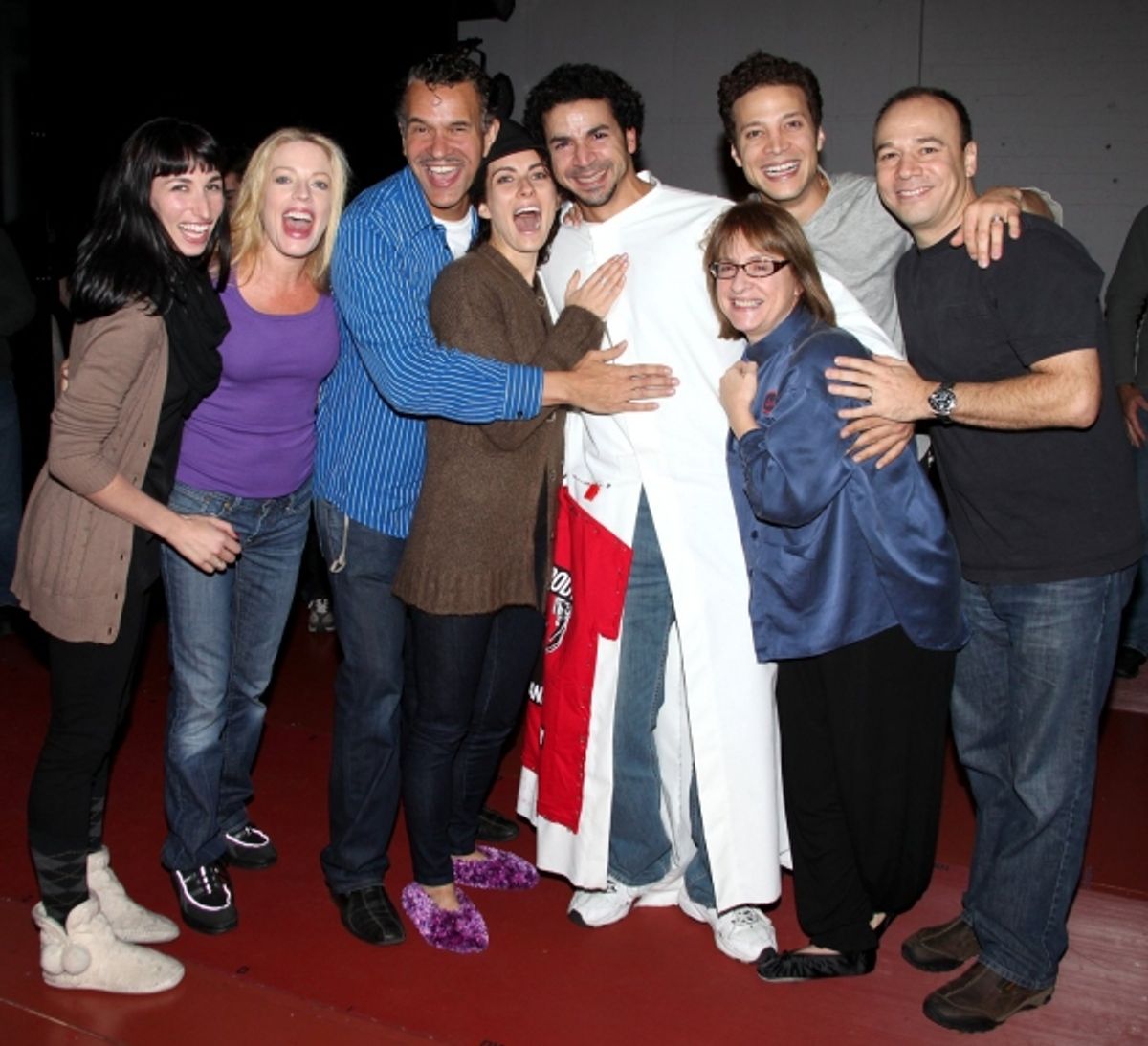Julio Agustin (Gypsy Robe Receipient) with Nikka Graff Lanzarone, Sherie Rene Scott, Brian Stokes Mitchell, Laura Benanti, Patti LuPone, Justin Guarini & Danny Burstein at 