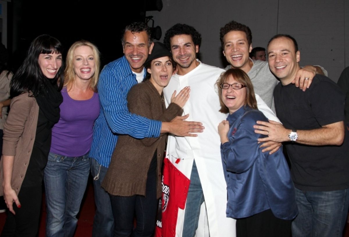 Julio Agustin (Gypsy Robe Receipient) with Nikka Graff Lanzarone, Sherie Rene Scott, Brian Stokes Mitchell, Laura Benanti, Patti LuPone, Justin Guarini & Danny Burstein at 