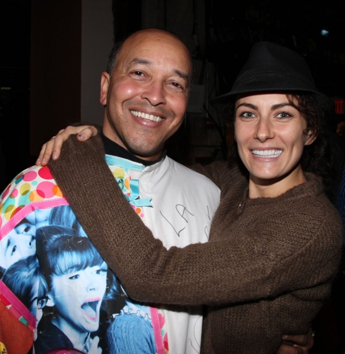 TC Montgomery (Gypsy Robe Receipient for 'Scottsboro Boys') with Laura Benanti  at 