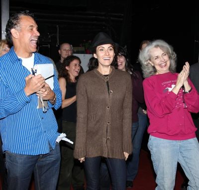 Julio Agustin (Gypsy Robe Recepient) with Brian Stokes Mitchell, Laura Benanti, Mary  Photo