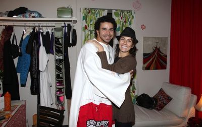 Julio Agustin (Gypsy Robe Recepient) with Laura Benanti  Photo