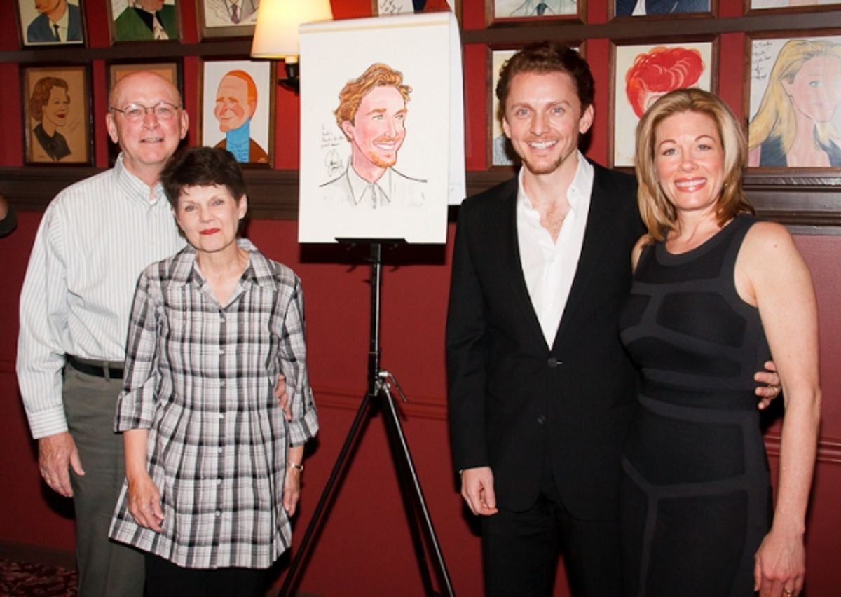 Jason Danieley, Marin Mazzie with his parents at 
