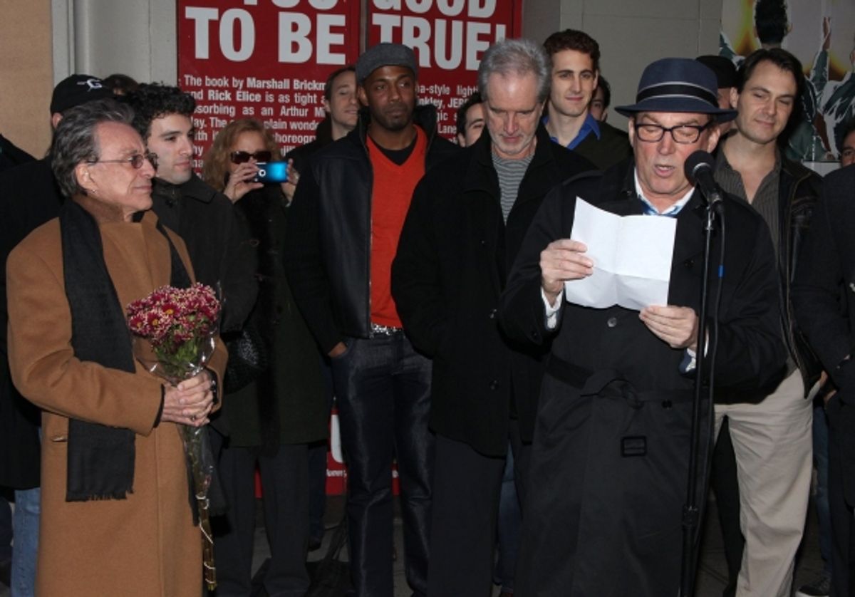 Frankie Valli, Bob Gaudio, Des McAnuff, Jordan Roth & cast  at 