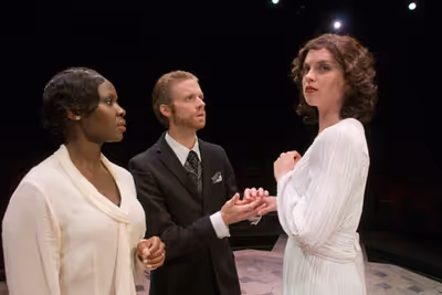 Shirine Babb as Paulina, Christian Durso as Leontes and Ryman Sneed Photo