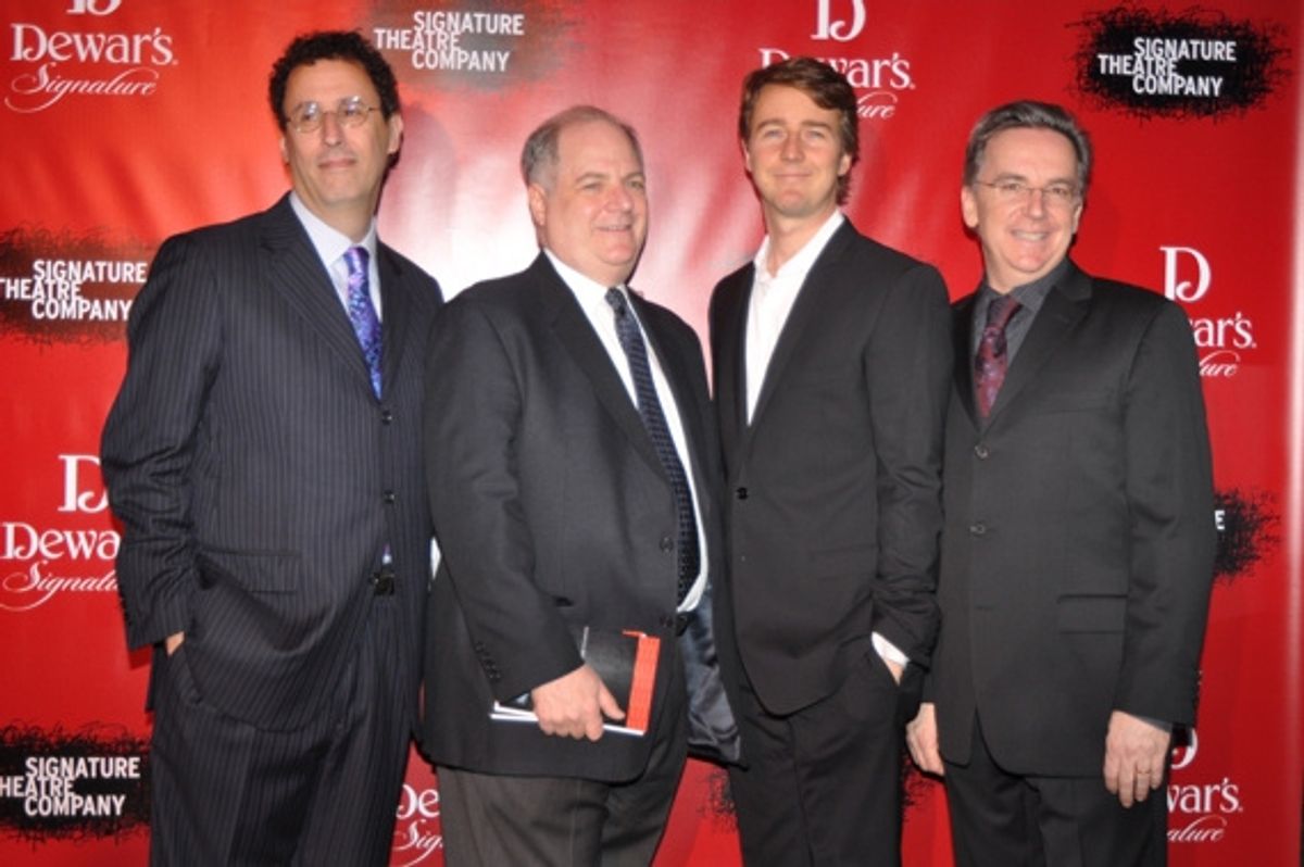 Tony Kushner, Frank Rich, Edward Norton and James Houghton at 