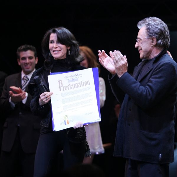 Jarrod Spector, Frankie Valli & Bob Gaudio with Commissioner Katherine Oliver Photo