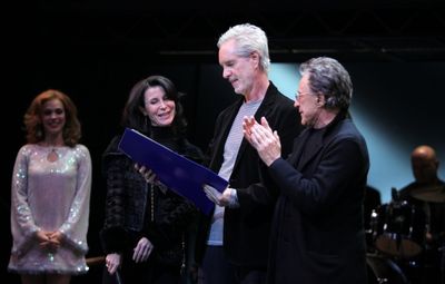 Frankie Valli & Bob Gaudio with Commissioner Katherine Oliver & cast Photo
