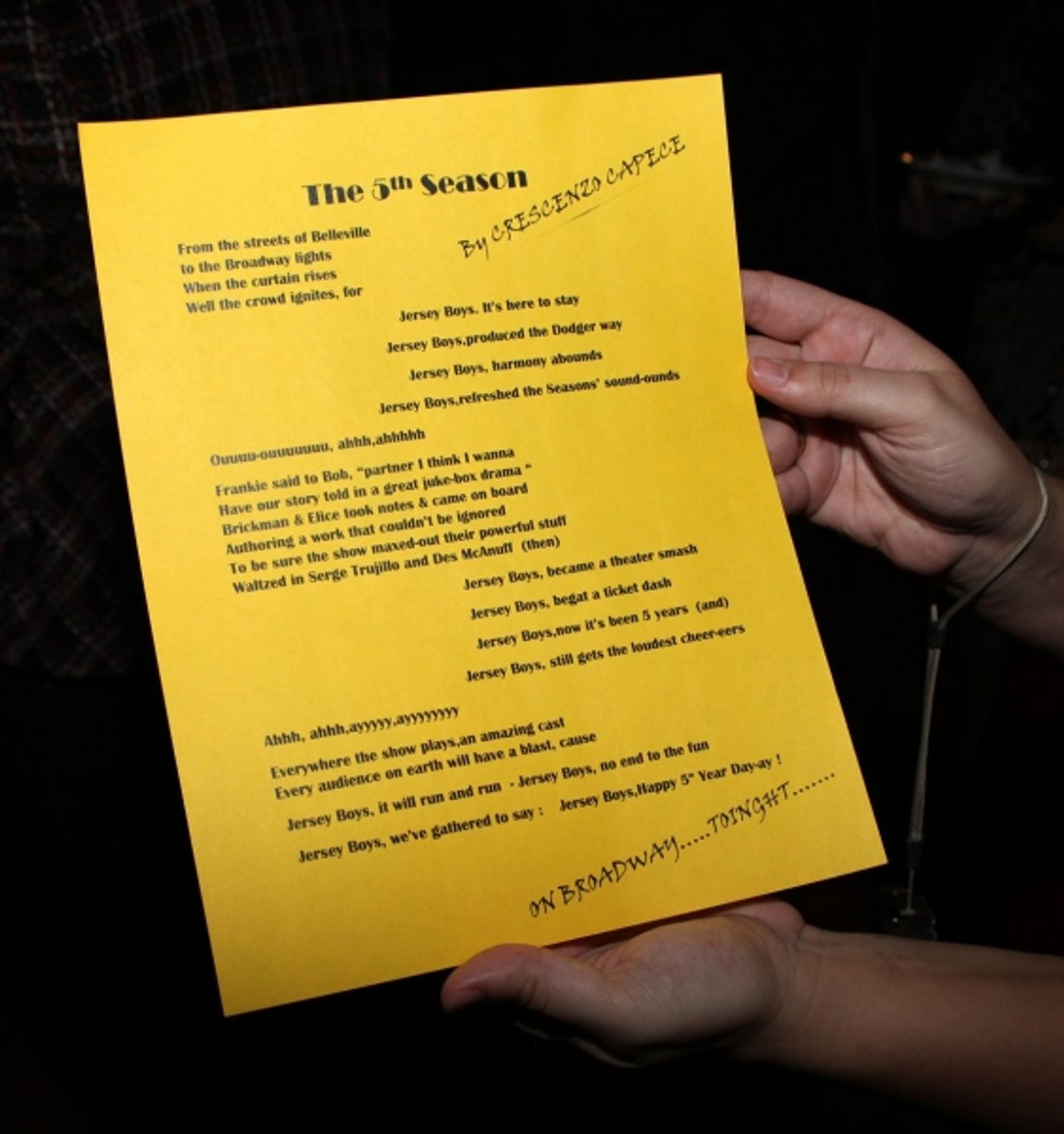 Photo Coverage: JERSEY BOYS celebrates Five Years on Broadway with Fans!  Image