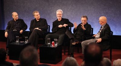 Marshall Brickman, Rick Elice, Bob Gaudio, Frankie Valli & Paul Shaffer Photo