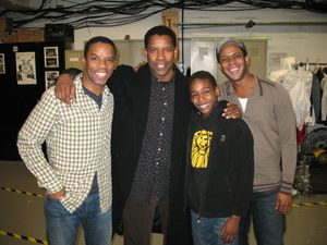 Rodney Hicks, Jeremy Gumbs, and Derrick Cobey with Denzel Washington @ BroadwayWorld Rodney Hicks, Jeremy Gumbs, and Derrick Cobey with Denzel Washington Photo