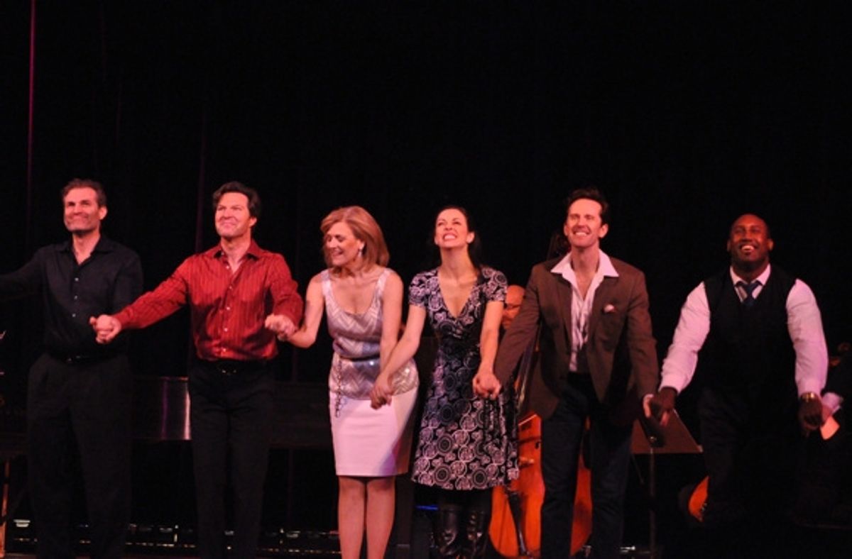 Marc Kudisch, Ron Bohmer, Karen Mason, Stephanie J. Block, Jeffry Denman and Quentin Earl Darrington at 