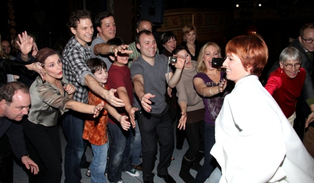 Lisa Gajda (Gypsy Robe Recipient for Elf)  with Sebastian Arcelus & the cast at 