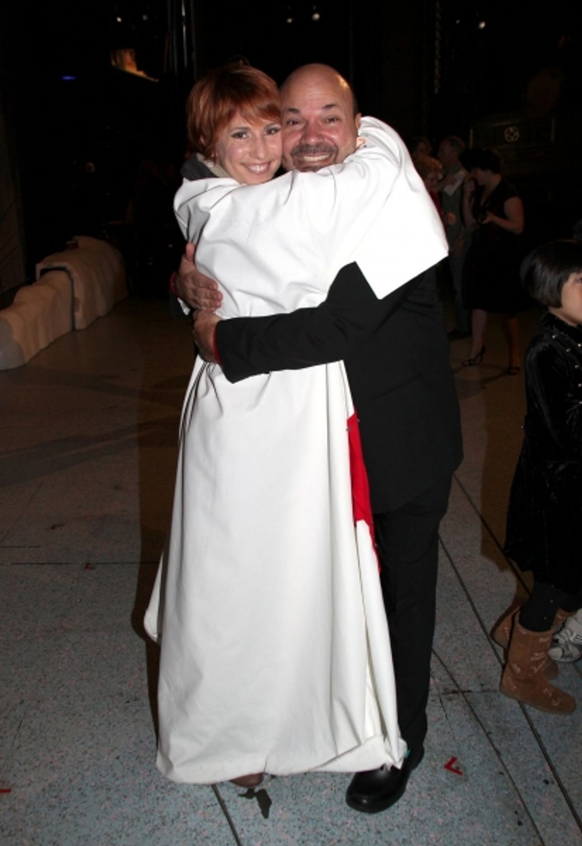 Lisa Gajda (Gypsy Robe Recipient for Elf) & director Casey Nicholaw at 