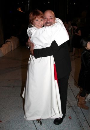 Lisa Gajda (Gypsy Robe Recipient for Elf) & director Casey Nicholaw Photo