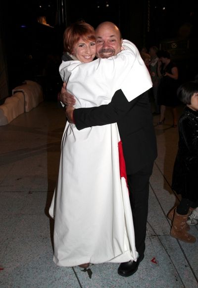 Lisa Gajda (Gypsy Robe Recipient for Elf) & director Casey Nicholaw Photo