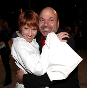 Lisa Gajda (Gypsy Robe Recipient for Elf) & director Casey Nicholaw Photo