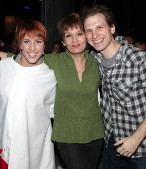 Lisa Gajda (Gypsy Robe Recipient for Elf) with Beth Leavel & Sebastian Arcelus Photo