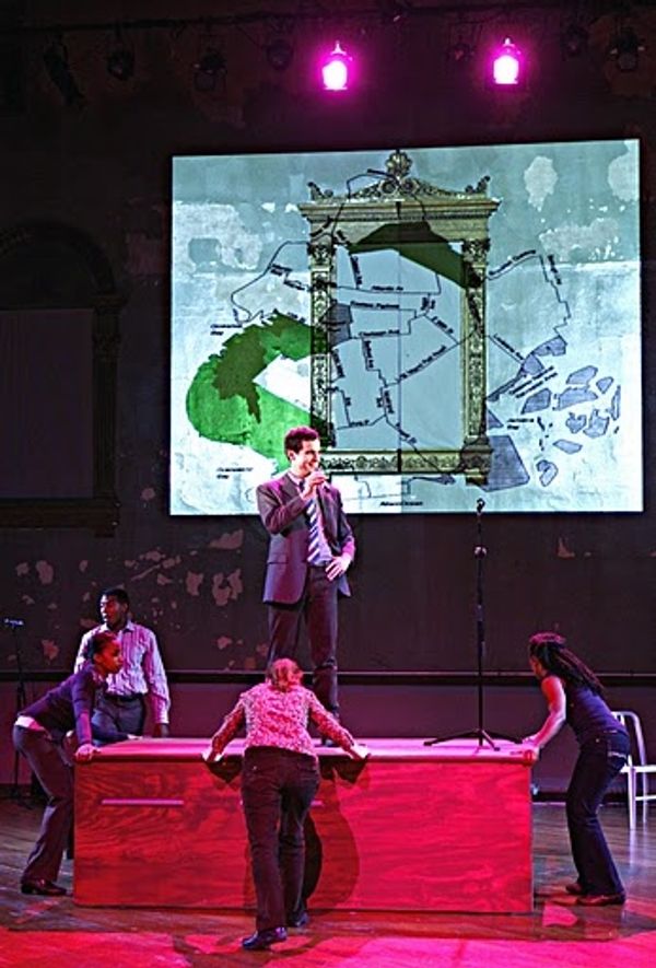 Matthew Dellapina (on floor, l-r) Billy Eugene Jones, Simone Moore, Colleen Werthmann Photo