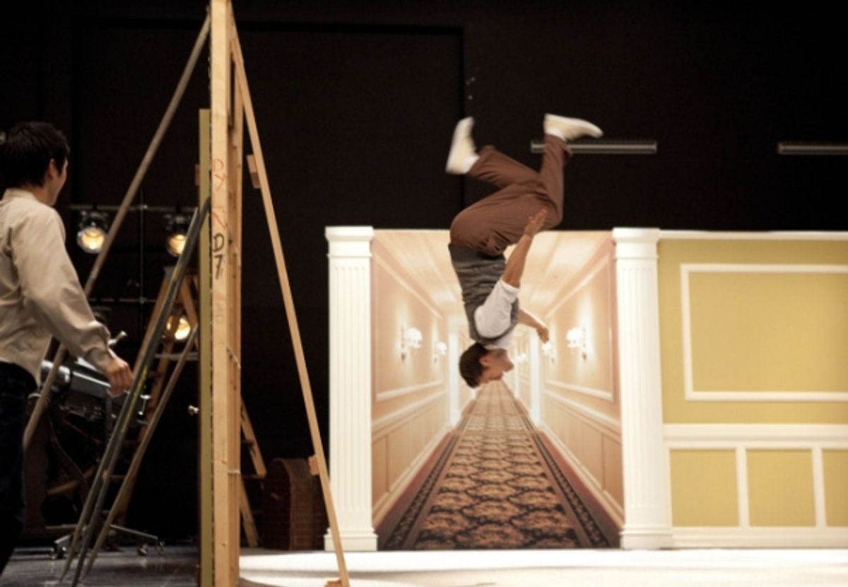 Will (Matthew Morrison, R) dreams of performing 'Make 'Em Laugh' at 