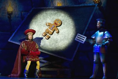 David F.M. Vaughn (Farquaad", "Gingy" & Keven Quillon (Guard) Photo