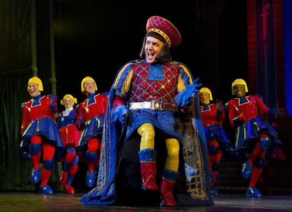 David F.M. Vaughn (Farquaad) & the Ensemble (Duloc Dancers) Photo