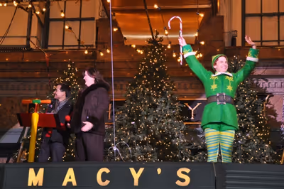 William Schermerhorn, Ann Hampton Callaway and Buddy the Elf- Sebastian Arcelus Photo