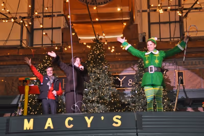 William Schermerhorn, Ann Hampton Callaway and Buddy the Elf- Sebastian Arcelus Photo